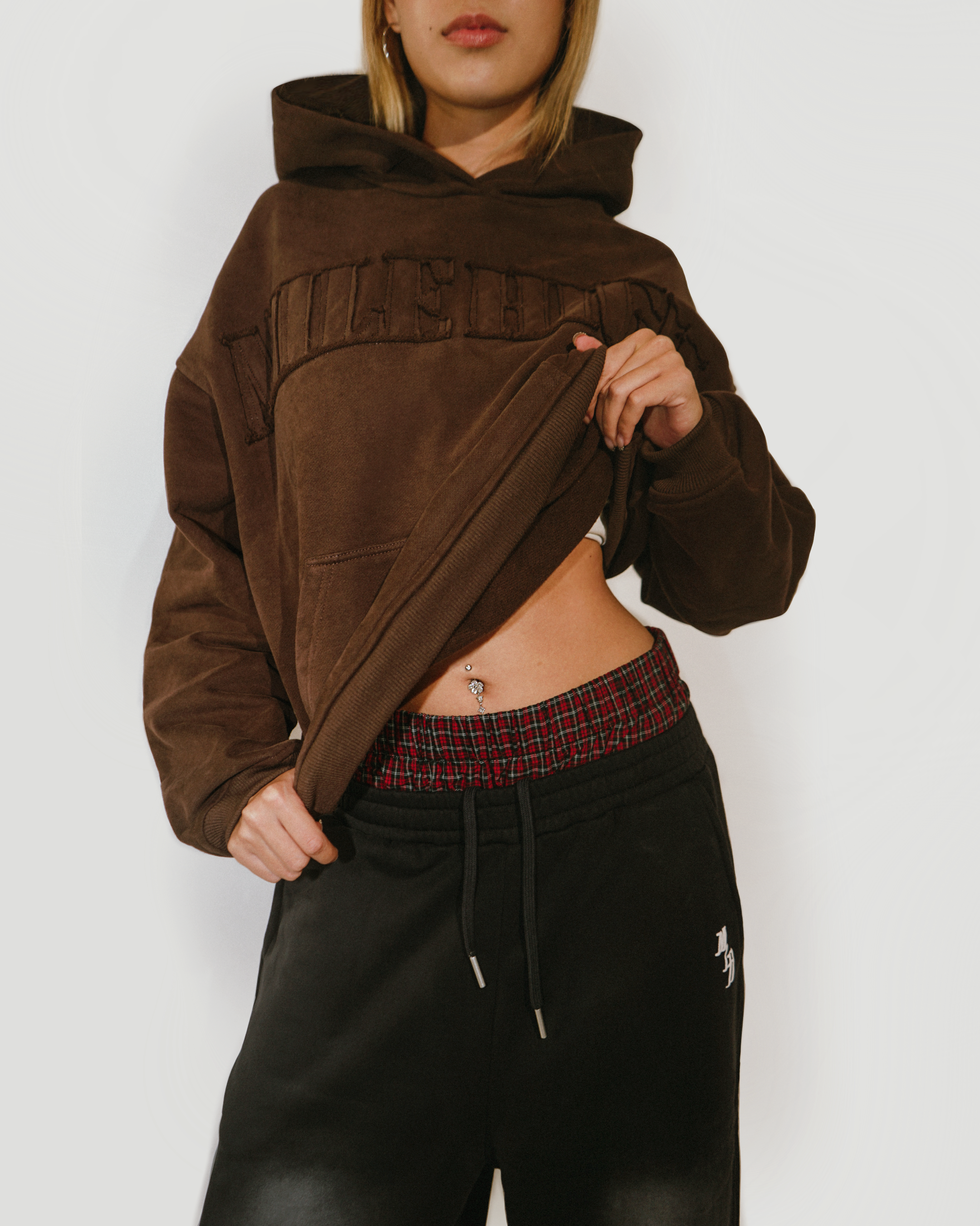 Patched Mocha Hoodie