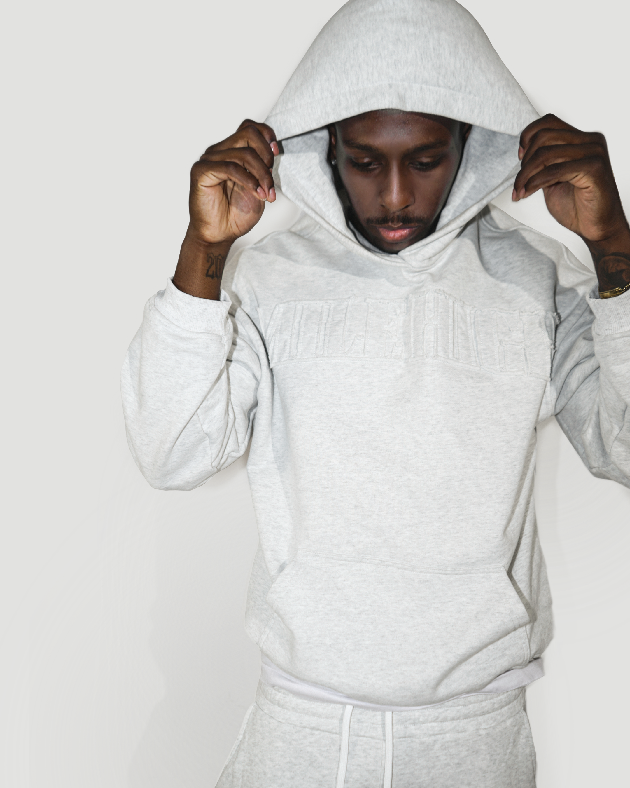 Patched Graphite Hoodie