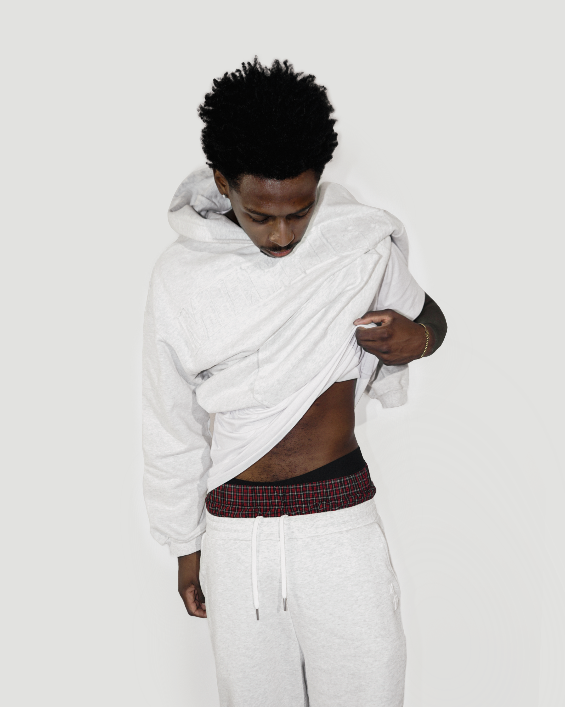 Patched Graphite Hoodie