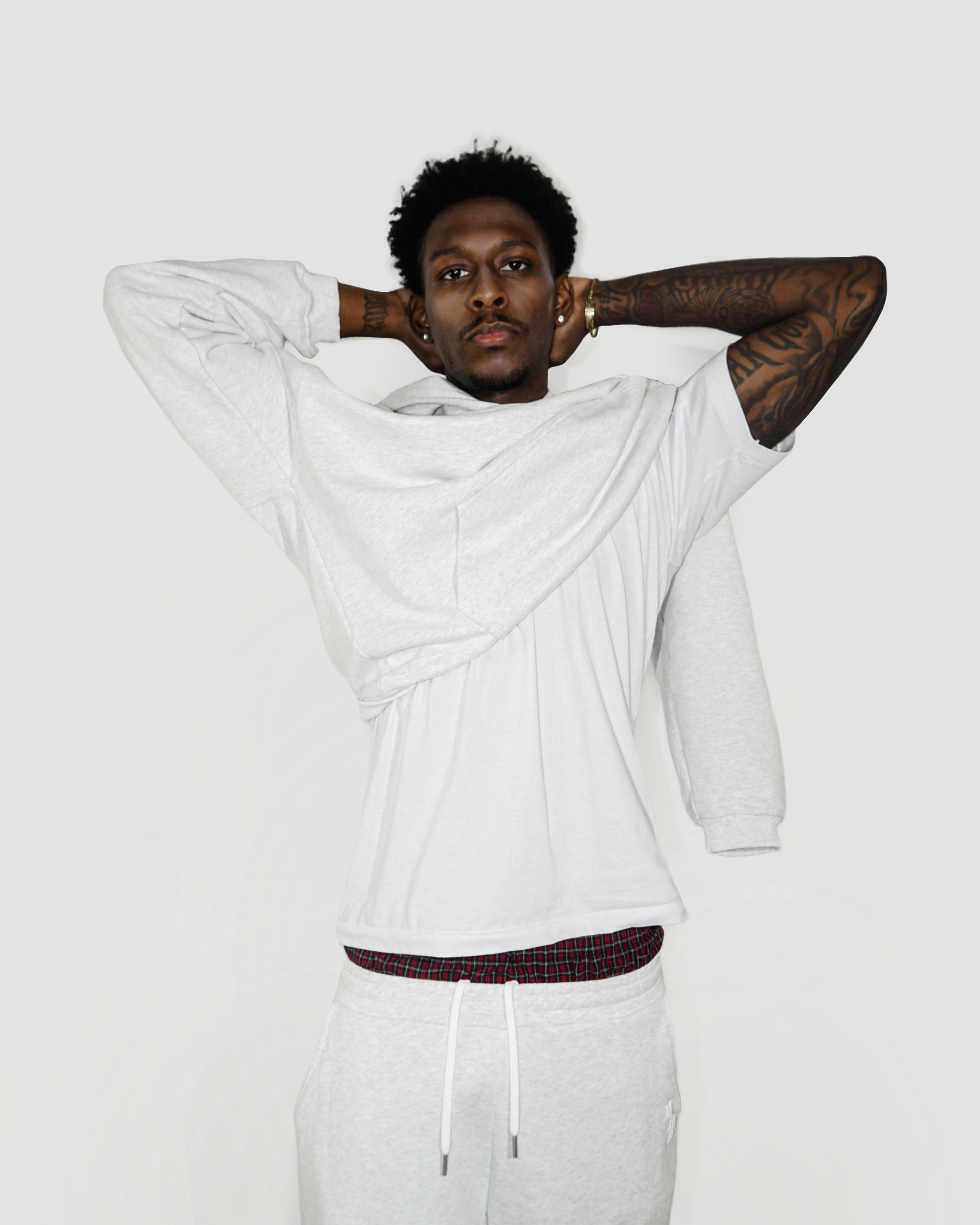 Patched Graphite Hoodie