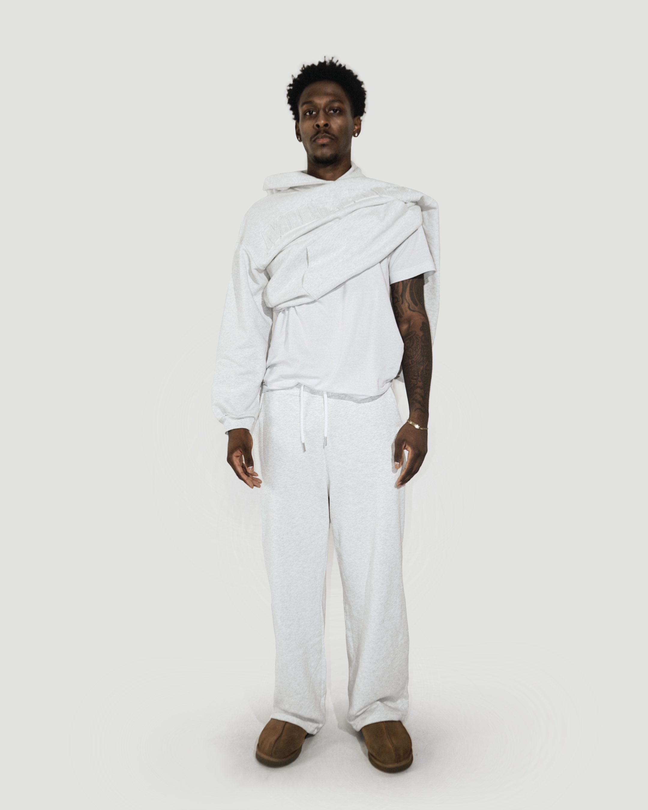 Patched Graphite Hoodie